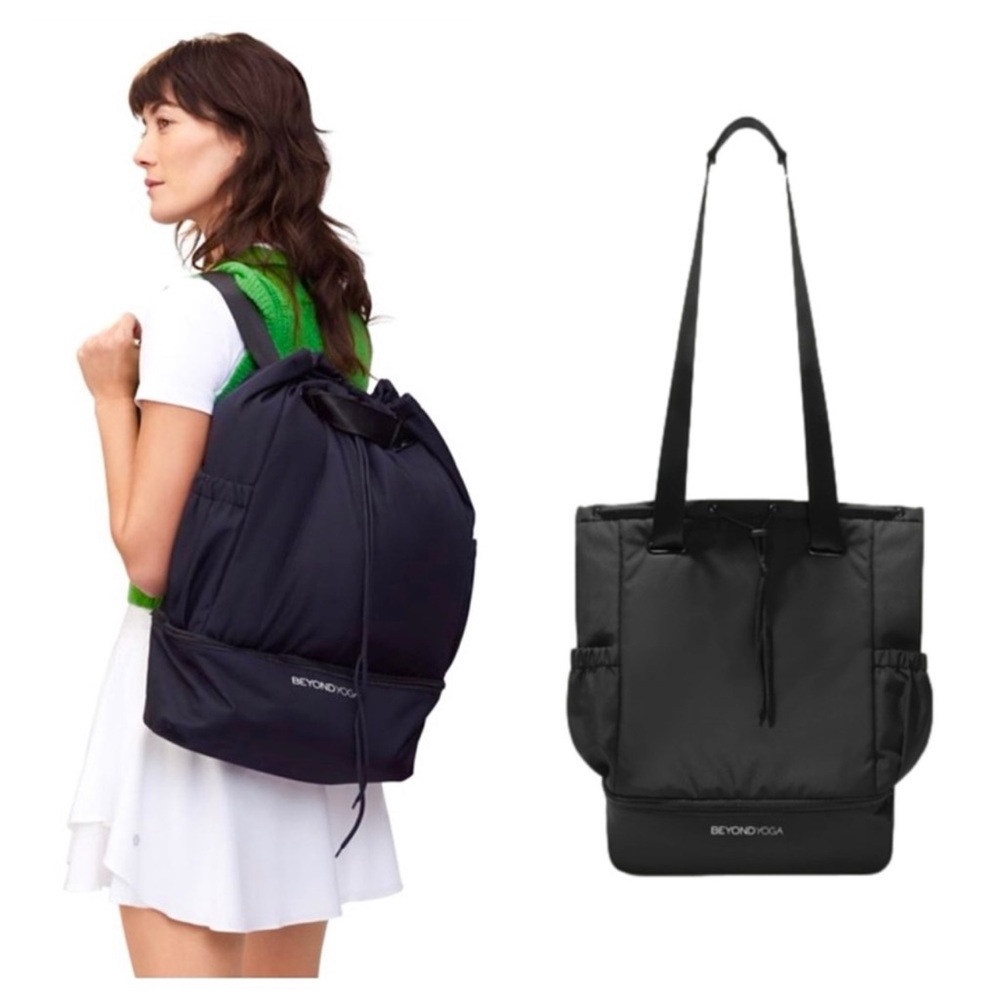 BEYOND YOGA Convertible Gym Bag / Backpack / Tote in BLACK | NEW